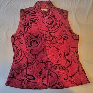 Erin London Vibrant Red and Black Vest